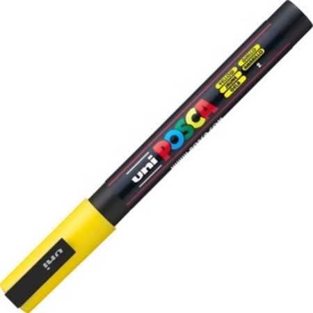 UNI-BALL UBCPieces3MYELLOW Marker, Fine Point, Yellow UBCPC3MYELLOW